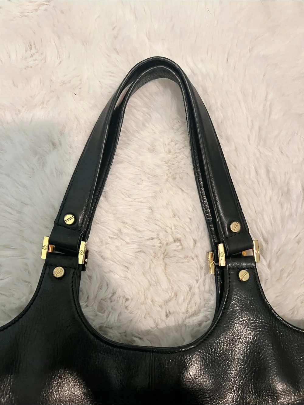 Tory Burch Bombe Leather Tote Bag in Black